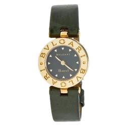 Pre Owned Bvlgari Black 18k Rose Gold Leather B.Zero1 BZ22G Women's Wristwatch 22 mm