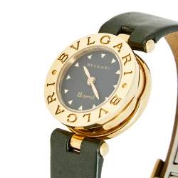 Pre Owned Bvlgari Black 18k Rose Gold Leather B.Zero1 BZ22G Women's Wristwatch 22 mm