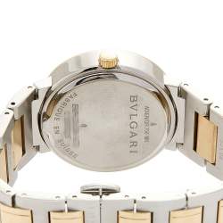 Pre Owned Bvlgari Silver White 18K Yellow Gold Stainless Steel Bvlgari BB33SSAUTO Women's Wristwatch 33 mm
