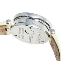 Pre Owned Bvlgari Mother of Pearl Stainless Steel Leather B.Zero1 BZ22S Women's Wristwatch 22 mm