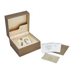 Pre Owned ساعة يد نسائية بلغاري سيربنتي توبوغاس 101816  ألماس ستانلس ستيل أوبالين غاليوشيه سولايل فضية 35 مم