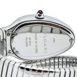 Pre Owned ساعة يد نسائية بلغاري سيربنتي توبوغاس 101816  ألماس ستانلس ستيل أوبالين غاليوشيه سولايل فضية 35 مم