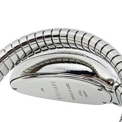 Pre Owned ساعة يد نسائية بلغاري سيربنتي توبوغاس 101816  ألماس ستانلس ستيل أوبالين غاليوشيه سولايل فضية 35 مم