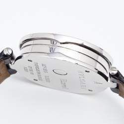 Pre Owned Bvlgari Double Heart Diamond 18k Rose Gold Stainless Steel Leather B.zero1 BZP35S Women's Wristwatch 35 mm