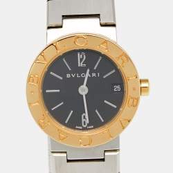 Pre Owned Bvlgari Black 18k Rose Gold and Stainless Steel Bvlgari Bvlgari BB23SG Women's Wristwatch 23 mm