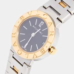 Pre Owned Bvlgari Black 18k Rose Gold and Stainless Steel Bvlgari Bvlgari BB23SG Women's Wristwatch 23 mm