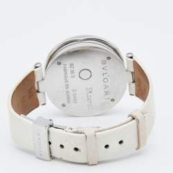 Pre Owned Bvlgari Double Heart Stainless Steel Leather B.zero1 BB35S Women's Wristwatch 35 mm