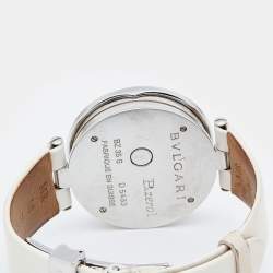 Pre Owned Bvlgari Double Heart Stainless Steel Leather B.zero1 BB35S Women's Wristwatch 35 mm