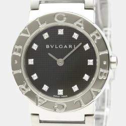 Pre Owned Bvlgari Black Stainless Steel Bvlgari BB26SS Women's Wristwatch 26 MM