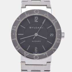 Pre Owned Bvlgari Black Stainless Steel Bvlgari Bvlgari BB33SS Automatic Men's Wristwatch 33 MM