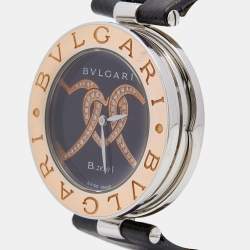 Pre Owned Bvlgari Black 18K Gold Stainless Steel B.Zero1 BZ P 35 S Quartz Women's Wristwatch 35 MM