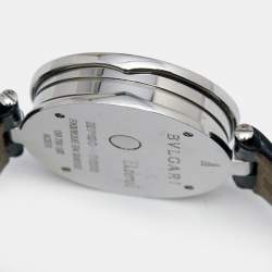 مملوكة مسبقًا Bvlgari Black Heart Diamond Pave 18K Rose Gold Stainless Steel Leather B.Zero1 BZP35S Women's Wristwatch 35 mm