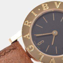 Pre Owned Bvlagri Black 18k Yellow Gold Bvlgari Bvlgari BB23GL Women's Wristwatch 23 mm