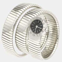 Bvlgari Black Stainless Steel Bvlgari Bvlgari Tubogas BB191TS Women's Wristwatch 19 mm