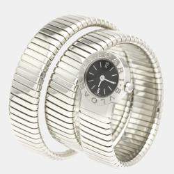 Bvlgari Black Stainless Steel Bvlgari Bvlgari Tubogas BB191TS Women's Wristwatch 19 mm