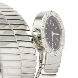 Bvlgari Black Stainless Steel Bvlgari Bvlgari Tubogas BB191TS Women's Wristwatch 19 mm