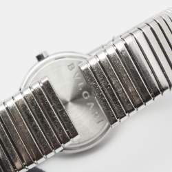 Pre Owned Bvlgari Black Stainless Steel Tubogas BB262TS Women's Wristwatch 26 mm