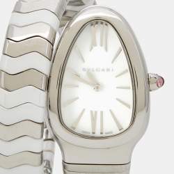 Pre Owned ساعة يد نسائية بلغاري سيربنتي سبيغا 102182  سيراميك ستانلس ستيل بيضاء 35مم