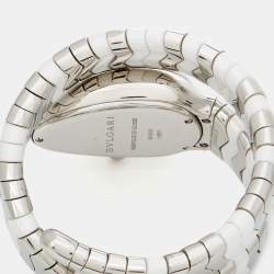 Pre Owned ساعة يد نسائية بلغاري سيربنتي سبيغا 102182  سيراميك ستانلس ستيل بيضاء 35مم