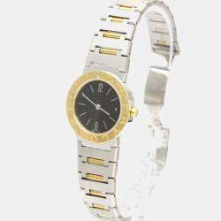 Pre Owned Bvlgari Black 18K Yellow Gold and Stainless Steel Bvlgari Bvlgari BB26SG Women's Wristwatch 26 mm