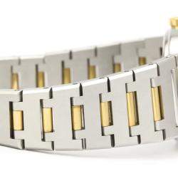 Pre Owned Bvlgari Black 18K Yellow Gold and Stainless Steel Bvlgari Bvlgari BB26SG Women's Wristwatch 26 mm