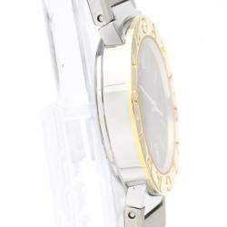 Pre Owned Bvlgari Black 18K Yellow Gold and Stainless Steel Bvlgari Bvlgari BB26SG Women's Wristwatch 26 mm