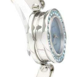 Pre Owned Bvlgari Blue Diamond Stainless Steel B.Zero1 BZ22S Women's Wristwatch 22 mm