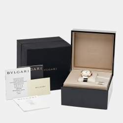 Pre Owned Bvlgari Mother of Pearl Diamond 18k Rose Gold Stainless Steel Lvcea 102198 Women's Wristwatch 33 mm