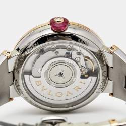 Pre Owned Bvlgari Mother of Pearl Diamond 18k Rose Gold Stainless Steel Lvcea 102198 Women's Wristwatch 33 mm