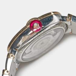 Pre Owned Bvlgari Mother of Pearl Diamond 18k Rose Gold Stainless Steel Lvcea 102198 Women's Wristwatch 33 mm