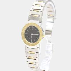 Pre Owned Bvlgari Black 18k Yellow Gold And Stainless Steel Bvlgari Bvlgari BB26SGD Quartz Women's Wristwatch 26 mm