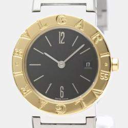 Pre Owned Bvlgari Black 18k Yellow Gold And Stainless Steel Bvlgari Bvlgari BB26SGD Quartz Women's Wristwatch 26 mm