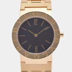 Bvlgari Black 18k Yellow Gold Bvlgari Bvlgari BB30GG Quartz Women's Wristwatch 30 mm