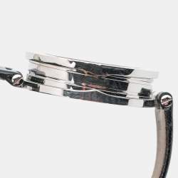 Bvlgari Black Interlocking Heart Motif 18K Rose Gold Stainless Steel Diamond Leather B.Zero1 BZP35S Womens' Wristwatch 35 mm