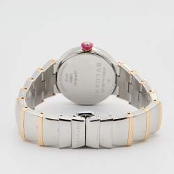 Pre Owned Bvlgari Mother of Pearl 18k Rose Gold Stainless Steel Lvcea 102475 Women's Wristwatch 28 mm 
