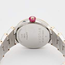 Pre Owned Bvlgari Mother of Pearl 18k Rose Gold Stainless Steel Lvcea 102475 Women's Wristwatch 28 mm 