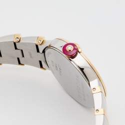 Pre Owned Bvlgari Mother of Pearl 18k Rose Gold Stainless Steel Lvcea 102475 Women's Wristwatch 28 mm 