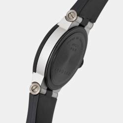 Pre Owned Bvlgari Silver Two-Tone Aluminum Rubber Diagono AL29TA Women's Wristwatch 29 mm