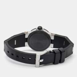 Pre Owned Bvlgari Silver Two-Tone Aluminum Rubber Diagono AL29TA Women's Wristwatch 29 mm