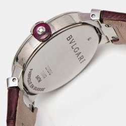 مملوكة مسبقًا ساعة يد نسائية بلغاري لوشيا 102566  ستانلس ستيل وجلد تمساح أمريكي بنفسجية 28مم