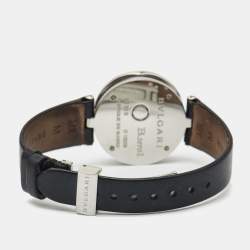 Bvlgari Black Stainless Steel Leather B.Zero1 BZ30S Women's Wristwatch 30 mm