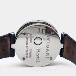 Bvlgari Black Stainless Steel Leather B.Zero1 BZ30S Women's Wristwatch 30 mm