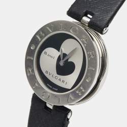 Bvlgari Black Stainless Steel Leather B.Zero1 BZ30S Women's Wristwatch 30 mm