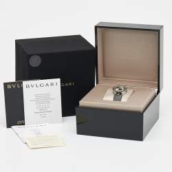 Bvlgari Black Stainless Steel Leather B.Zero1 BZ30S Women's Wristwatch 30 mm
