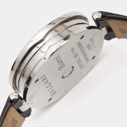 Pre Owned Bvlgari Double Heart Diamond 18k Rose Gold Stainless Steel Leather B.Zero1 BZP35S Women's Wristwatch 35 mm