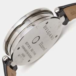 Pre Owned Bvlgari Double Heart Diamond 18k Rose Gold Stainless Steel Leather B.Zero1 BZP35S Women's Wristwatch 35 mm