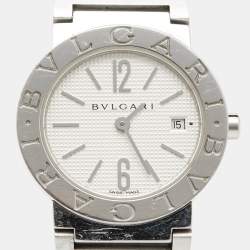 Pre Owned Bvlgari Silver White Stainless Steel Bvlgari Bvlgari BB26SS Women's Wristwatch 26 mm