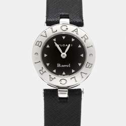 Bvlgari Black Stainless Steel Calf B.zero1 Bz22s Women's Wristwatch 22 mm 