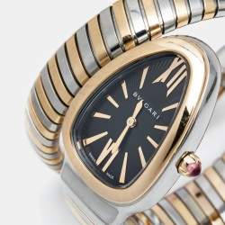 Bvlgari Black 18K Rose Gold Stainless Steel Serpenti Tubogas 102123 Women's Wristwatch 35 mm