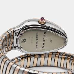 Bvlgari Black 18K Rose Gold Stainless Steel Serpenti Tubogas 102123 Women's Wristwatch 35 mm
